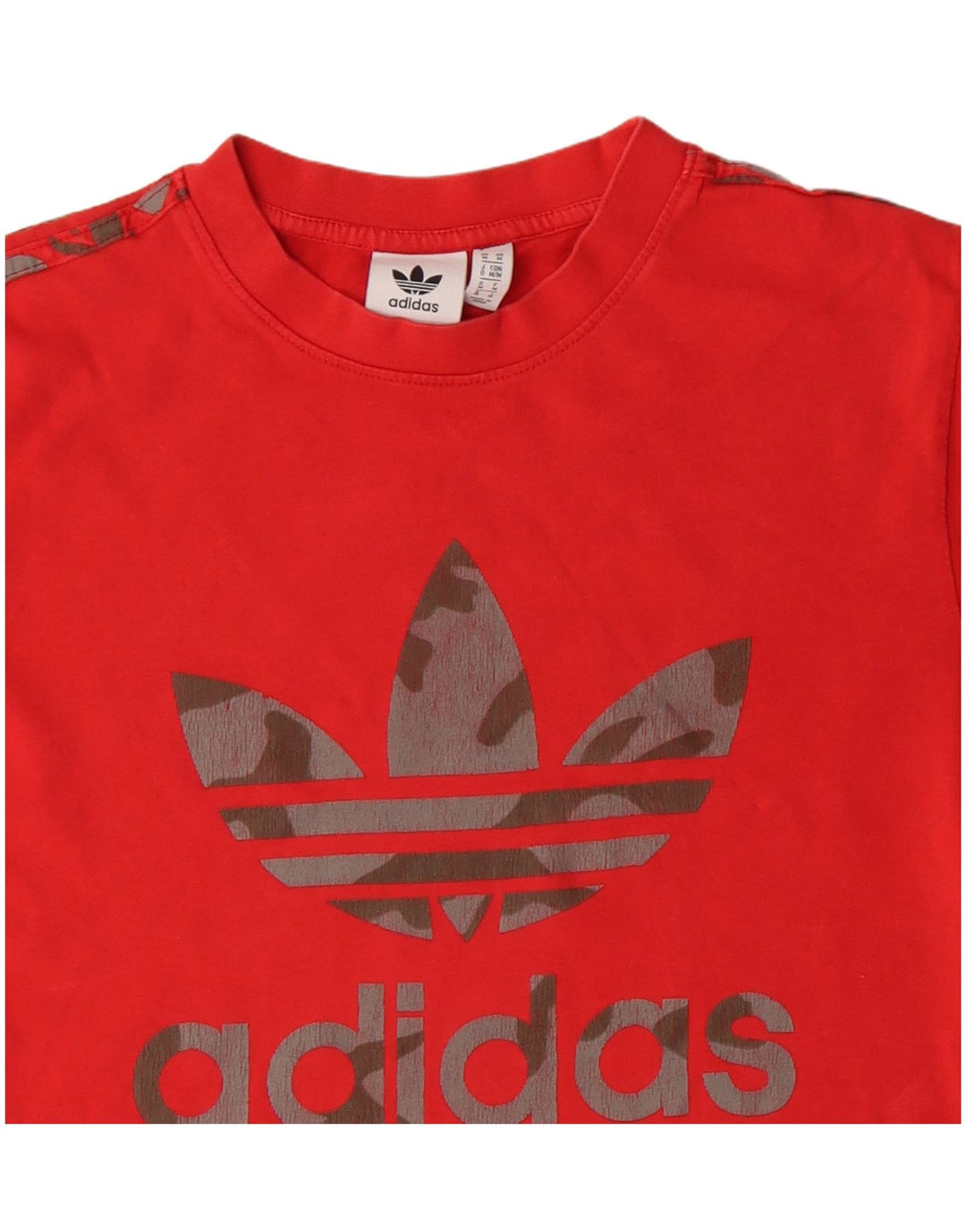 Мужская футболка Adidas с рисунком из хлопка среднего красного цвета