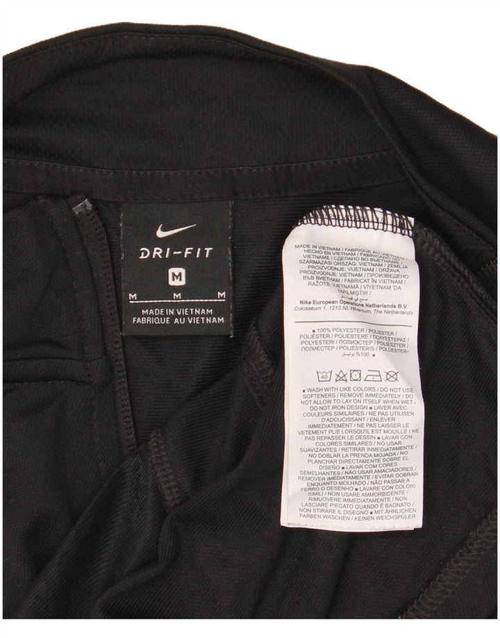 NIKE Mens Dri Fit Tracksuit Top Jacket Medium Black Polyester