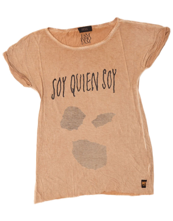 Женская футболка с рисунком Diesel Top UK 14 Medium Beige