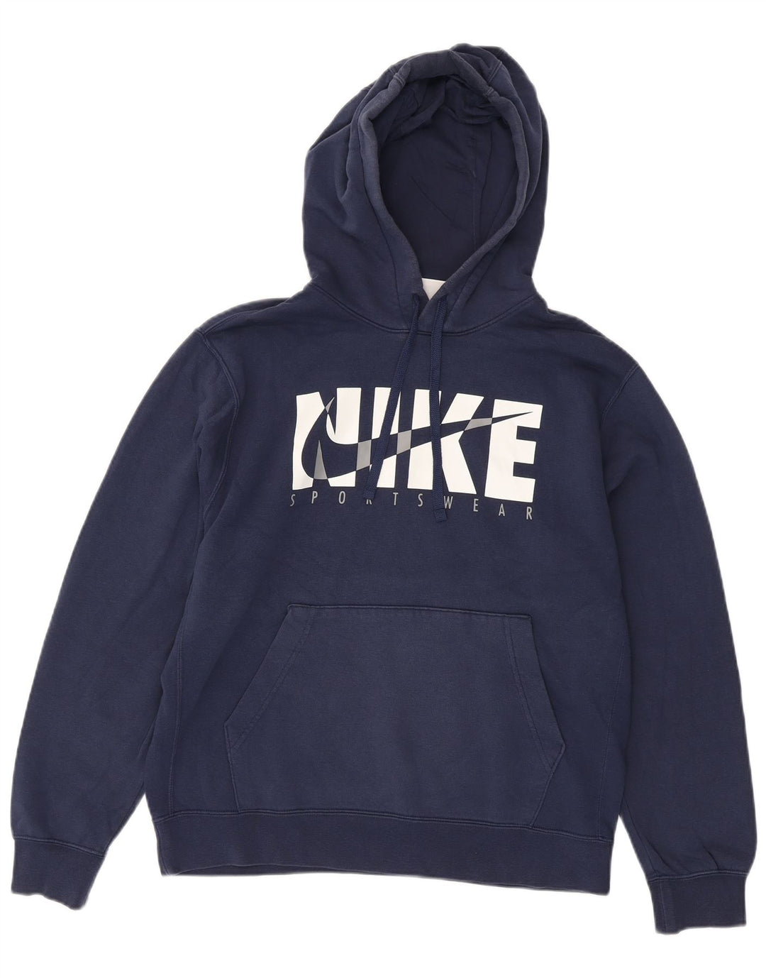 Мужской джемпер с капюшоном с графическим рисунком Nike, средний темно-синий, хлопковый