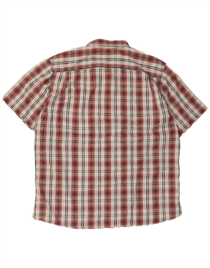 Мужская рубашка с коротким рукавом Eddie Bauer XL, красный полиэстер в клетку