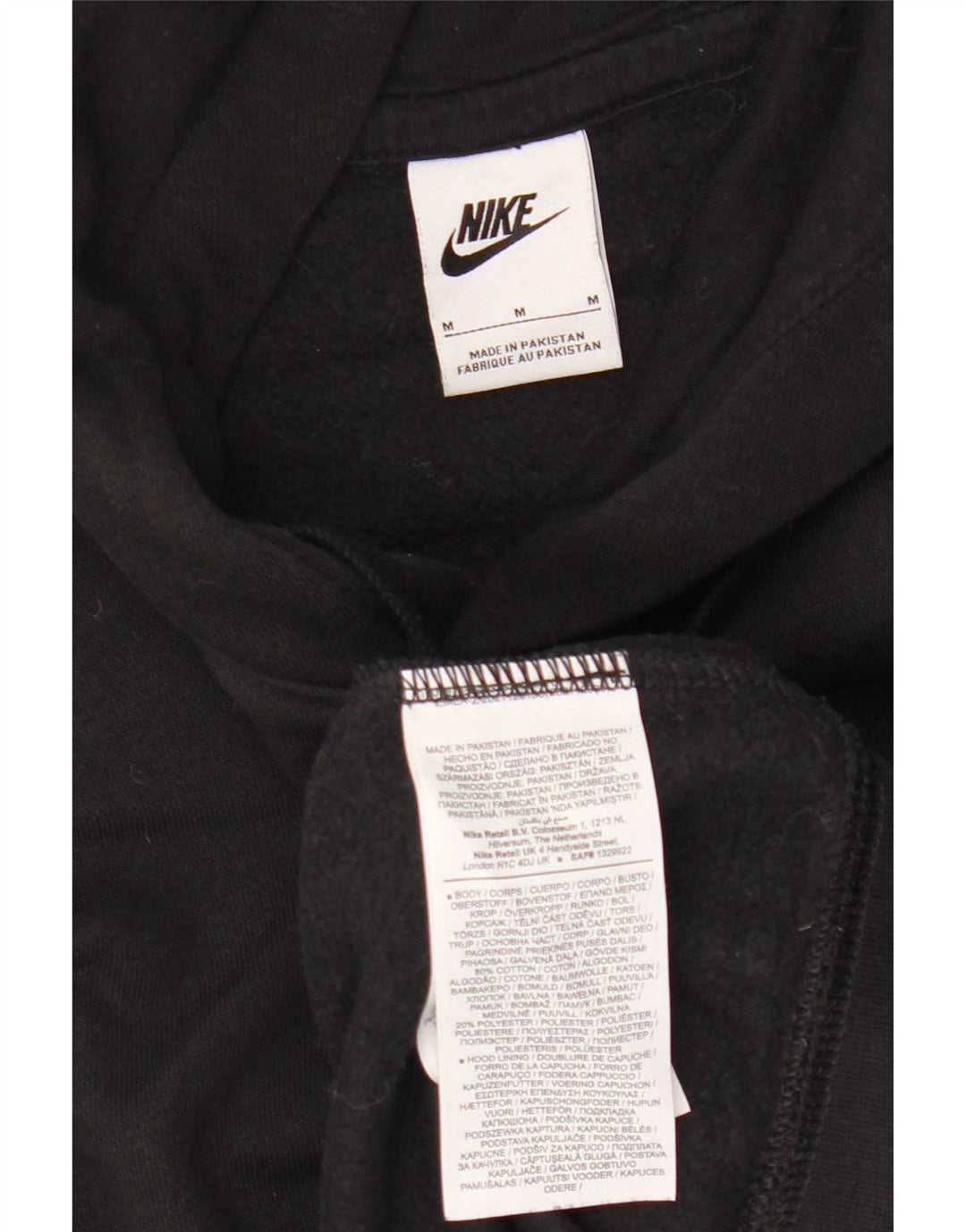 Мужской джемпер с капюшоном с рисунком Nike, средний черный, хлопковый