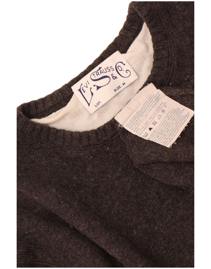 Женский джемпер с круглым вырезом Levi's UK 14, хлопковый средний серый цвет