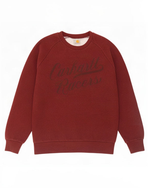 Мужской свитшот с рисунком Carhartt, маленький бордовый хлопок, джемпер
