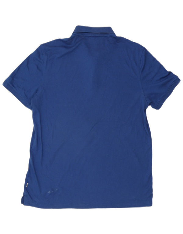 Мужская рубашка-поло CALVIN KLEIN, большая синяя хлопковая