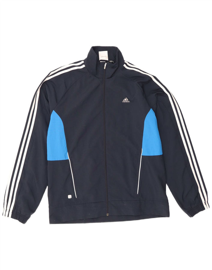 Мужской спортивный костюм Adidas Climalite, верхняя куртка, средний темно-синий, цветной блок