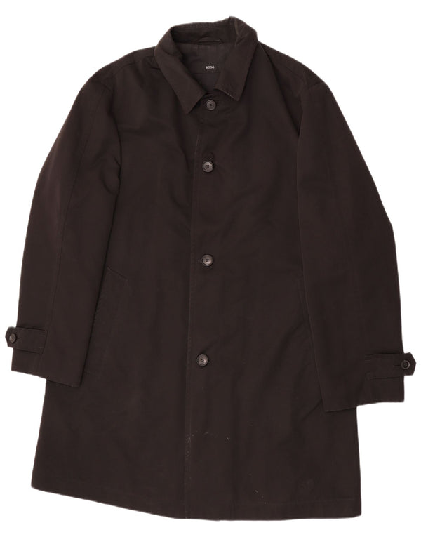 Hugo Boss Mens Raincoat IT 56 3XL Black Polyester