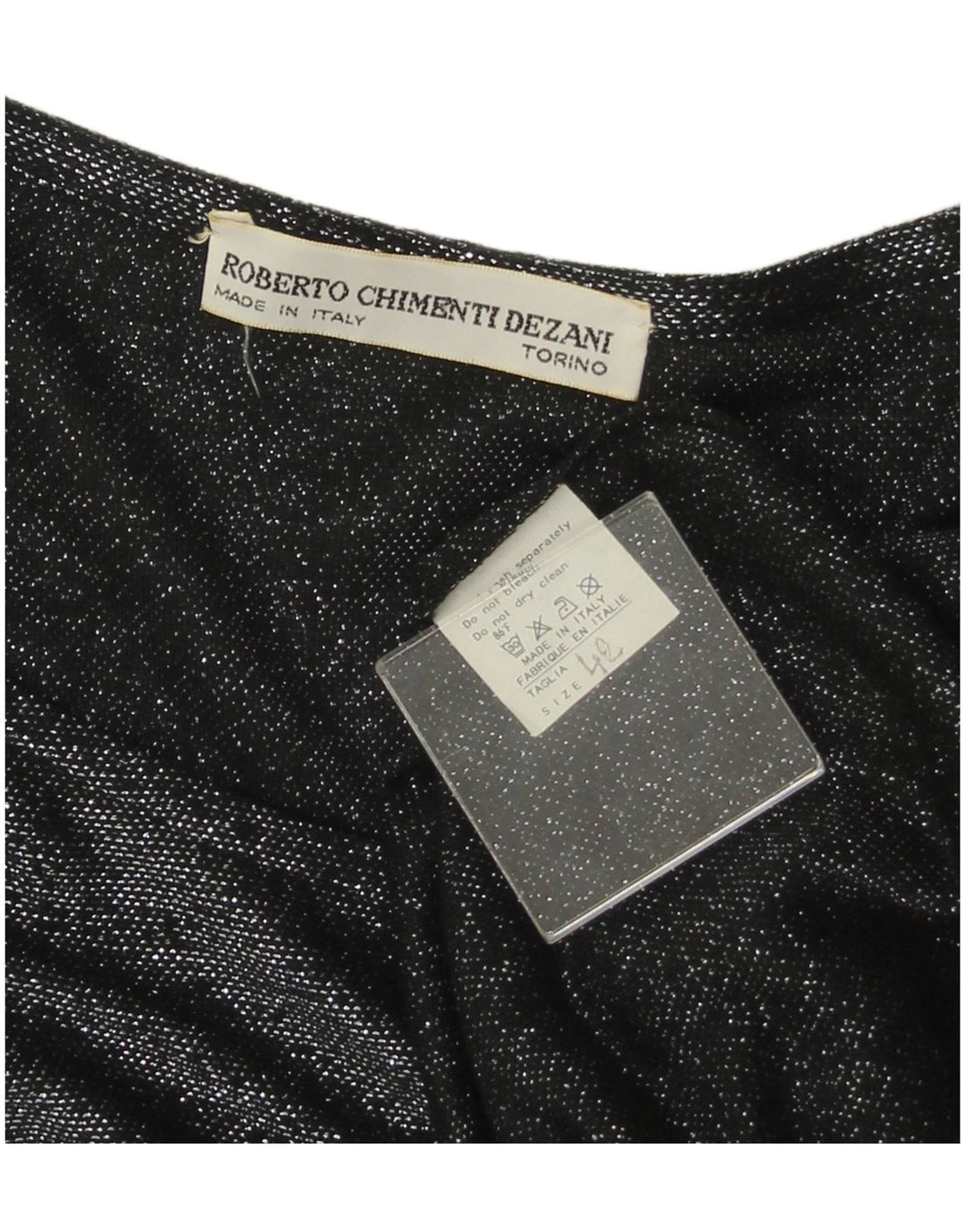 VINTAGE Женская блузка с длинным рукавом Top IT 42 Средний Черный Цветочный Вискоза