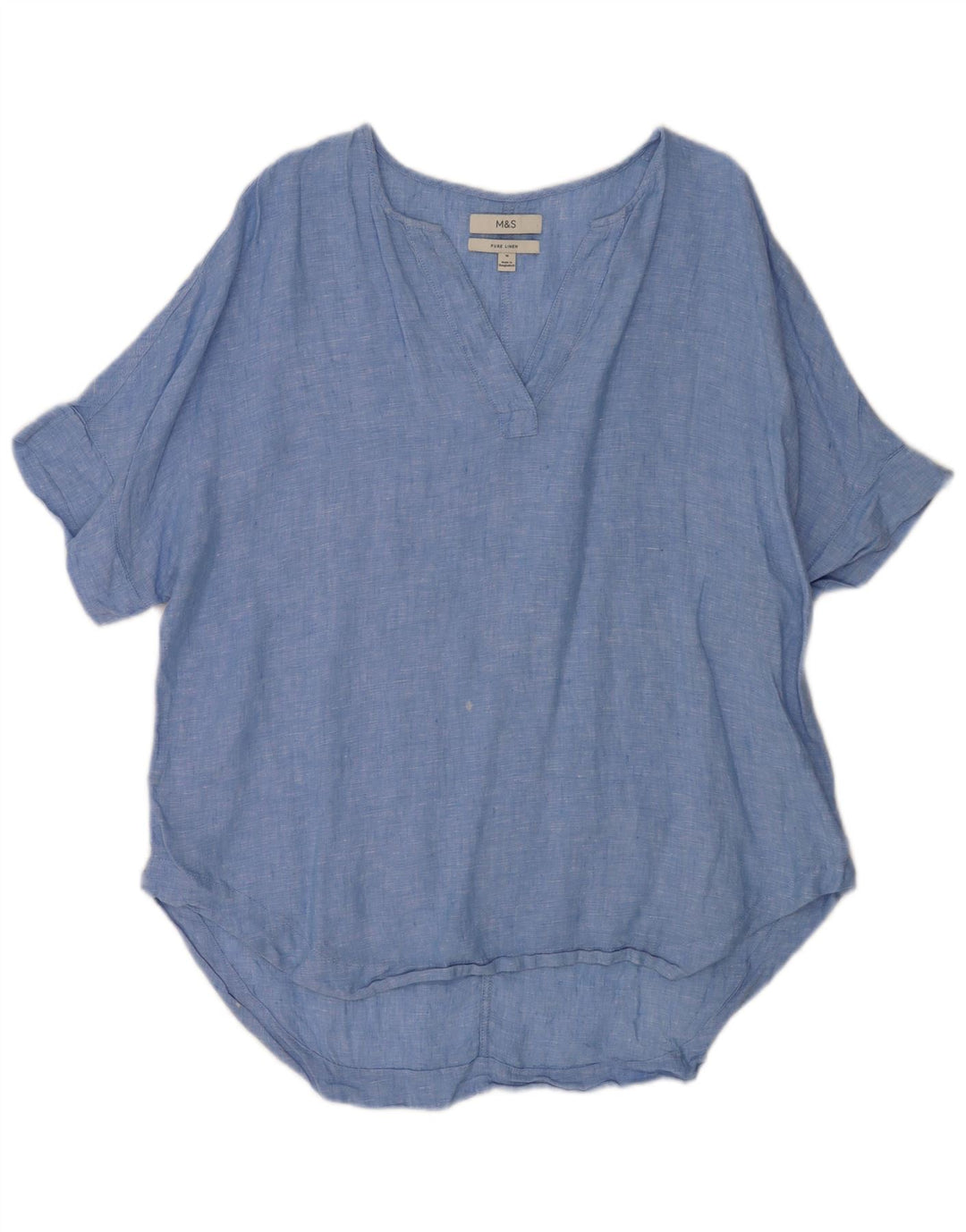 Женская удлиненная рубашка-пуловер Marks & Spencer UK 16, большая синяя