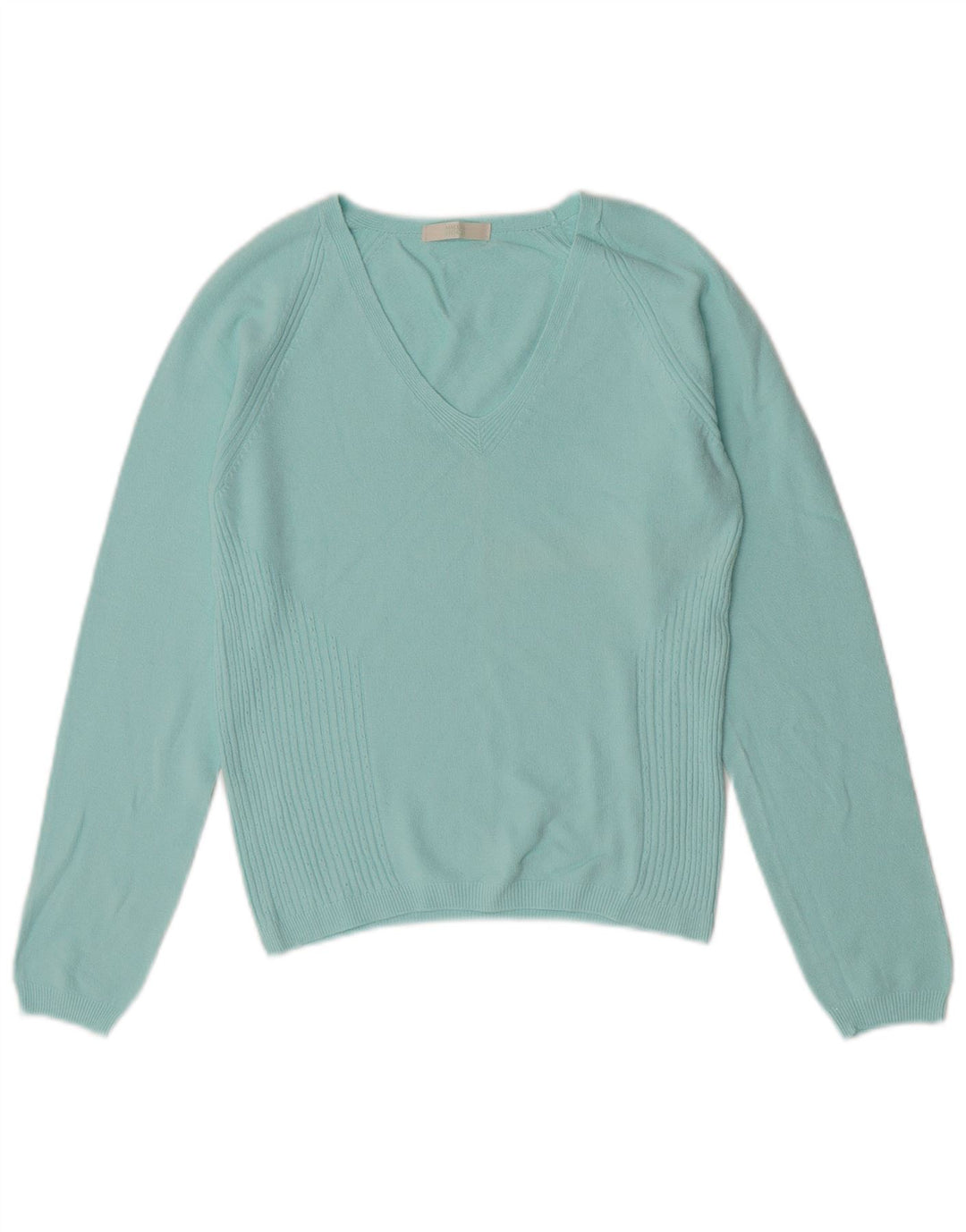 Женский укороченный джемпер с v-образным вырезом Marks & Spencer UK 14, средний бирюзовый