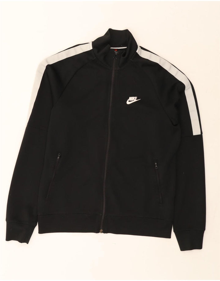 Мужская спортивная куртка Nike, средний черный полиэстер с цветными блоками