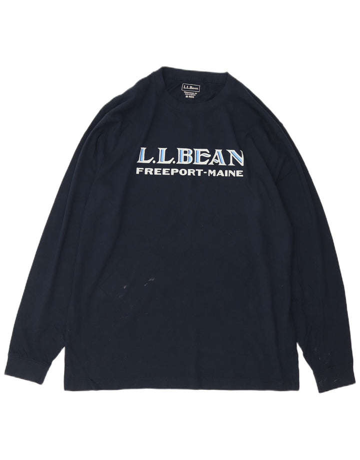 Мужской топ L.L.BEAN традиционного кроя с рисунком и длинным рукавом, средний, темно-синий