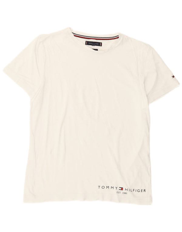 Женская футболка с рисунком Tommy Hilfiger Top UK 10, маленькая, белый хлопок