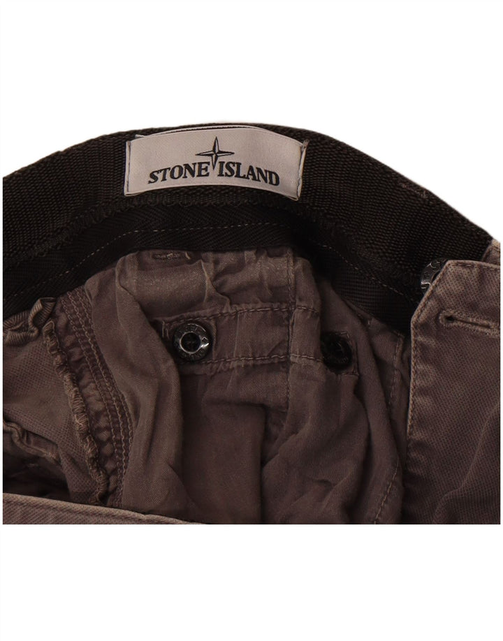 Stone Island Мужские прямые брюки карго W32 L34 Серые хлопковые
