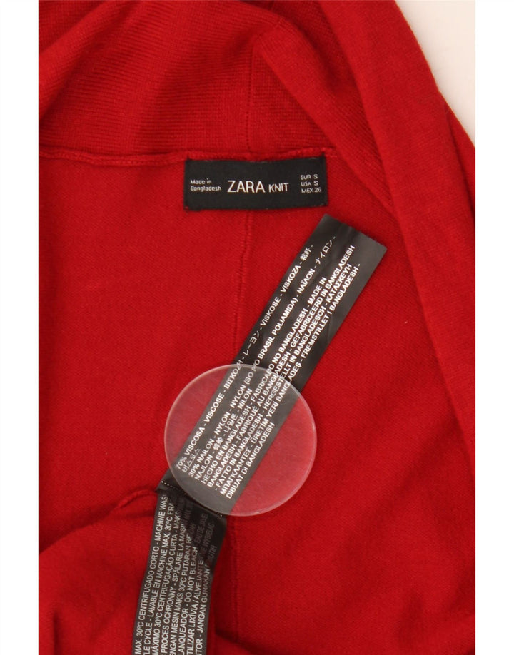 Женский открытый кардиган Zara UK 10, маленький красный вискоза