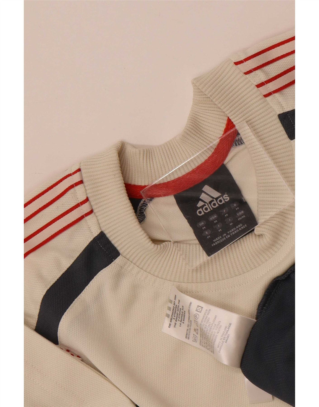 Мужская футболка Adidas Top среднего бежевого цвета из полиэстера с цветными блоками