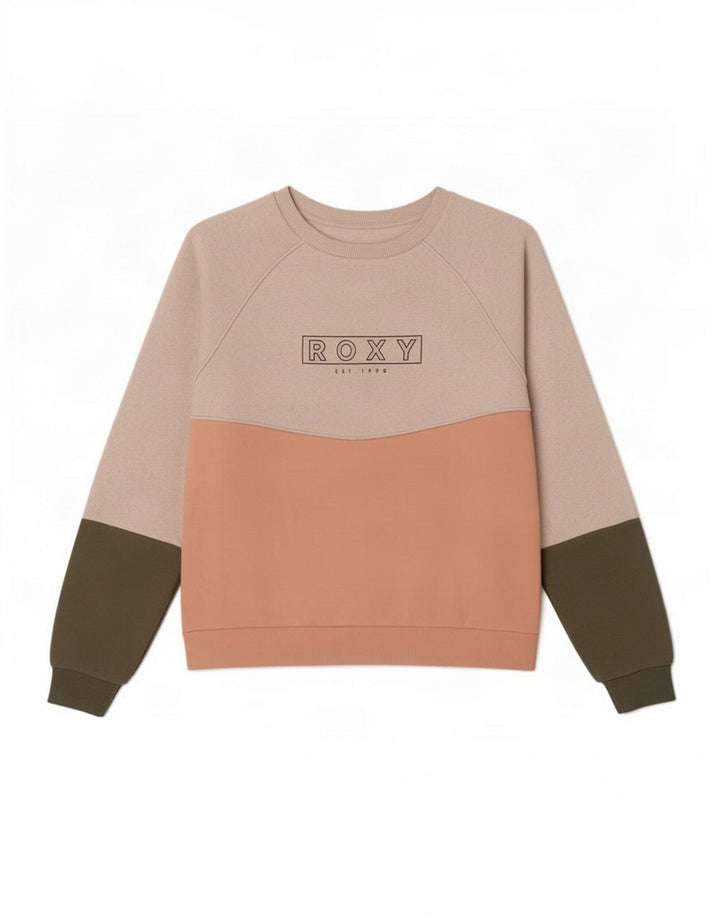 Женский свитер-свитшот Roxy UK 14, средний, разноцветный, с цветными блоками