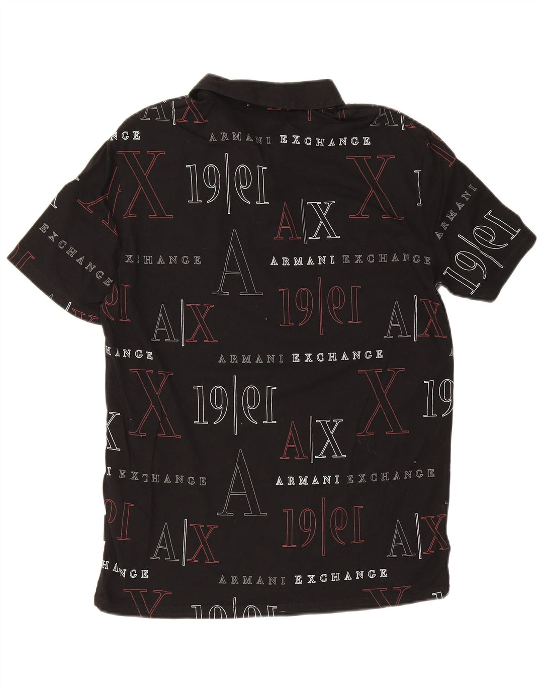 Мужская рубашка-поло с рисунком Armani Exchange, маленькая черная, хлопковая