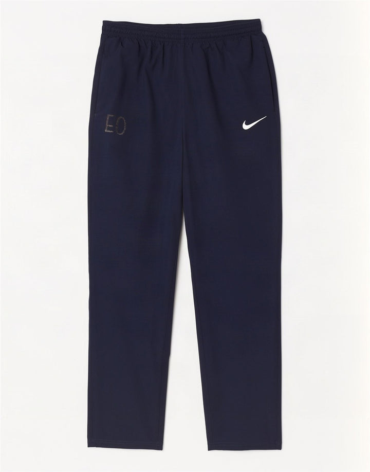 Мужские спортивные брюки Nike Dri Fit, большие темно-синие брюки из полиэстера