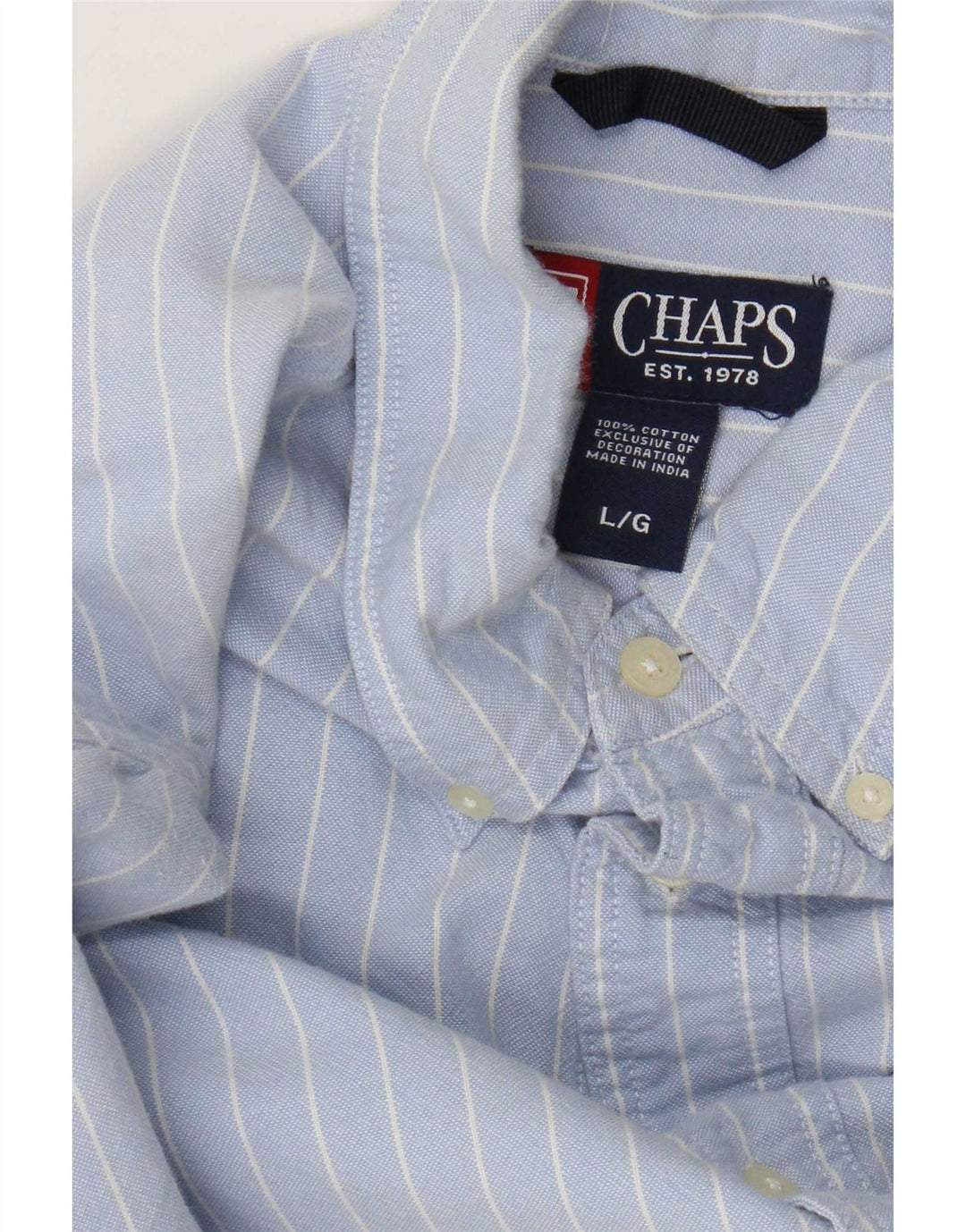Мужская рубашка Chaps, большая синяя хлопковая полоска