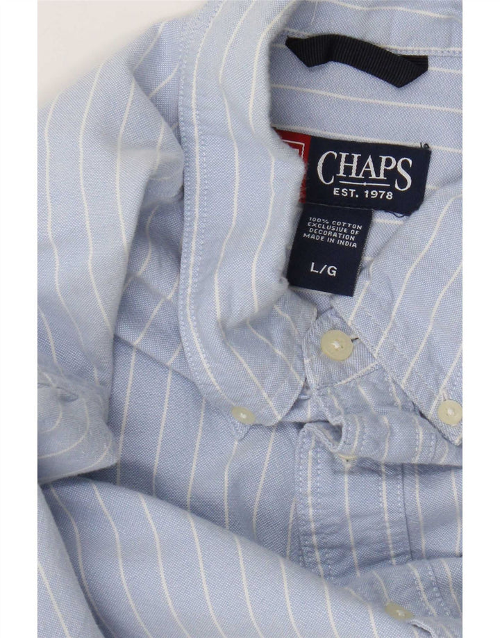 Мужская рубашка Chaps, большая синяя хлопковая полоска
