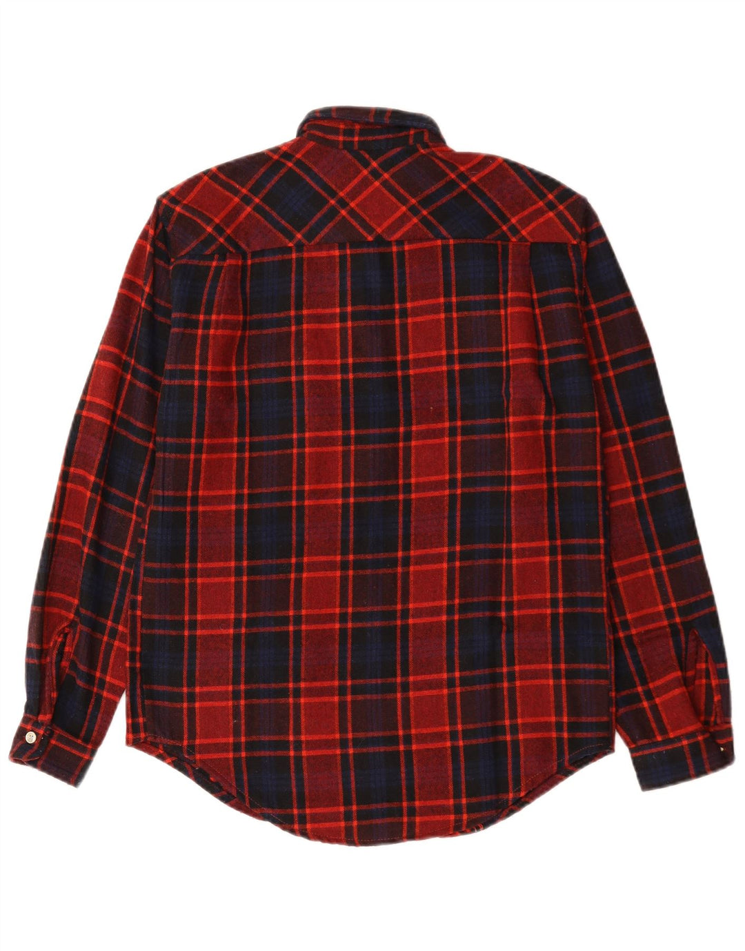 Винтажная мужская фланелевая рубашка среднего размера из хлопка в красную клетку