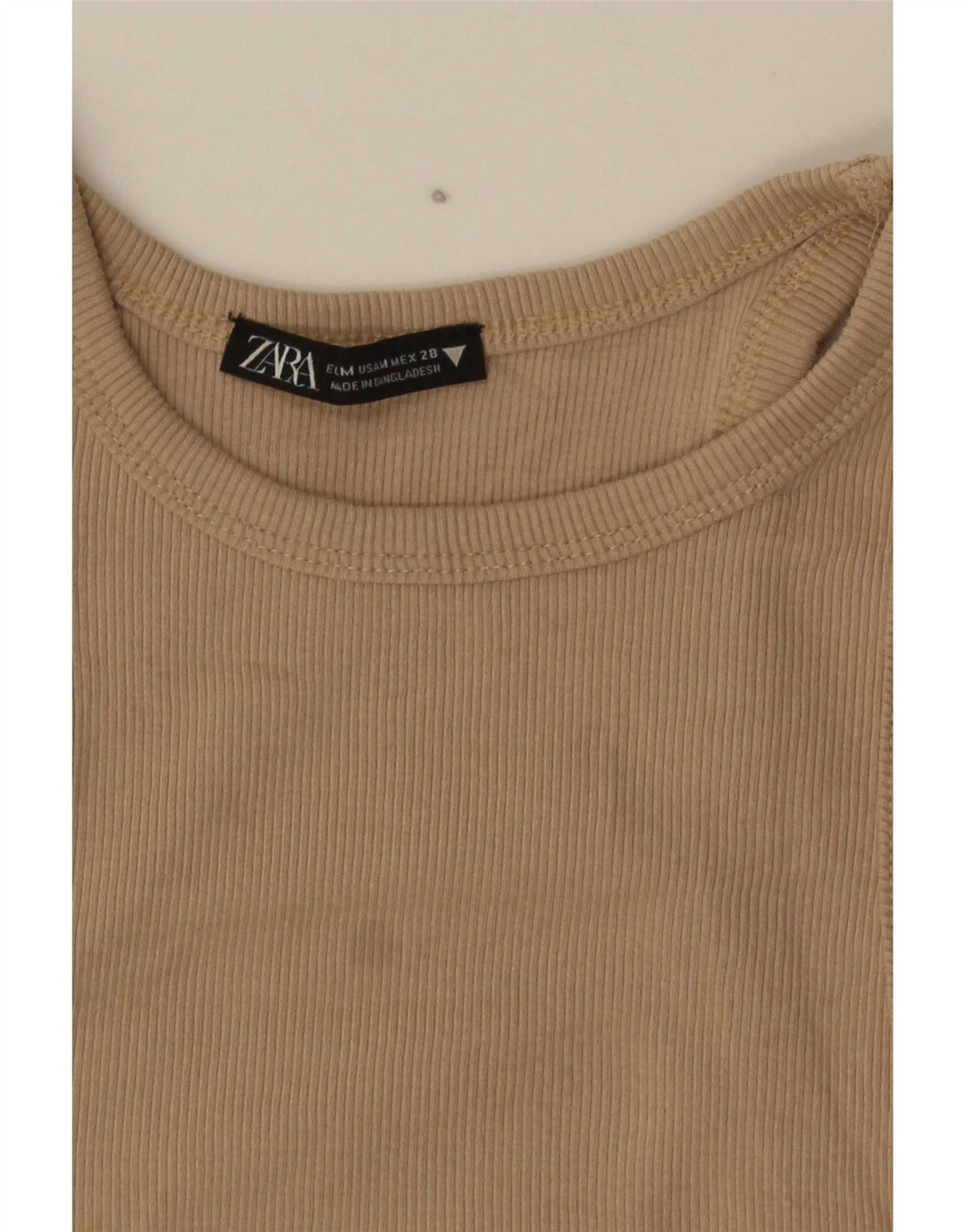 Женский укороченный топ Zara UK 12 Medium Beige