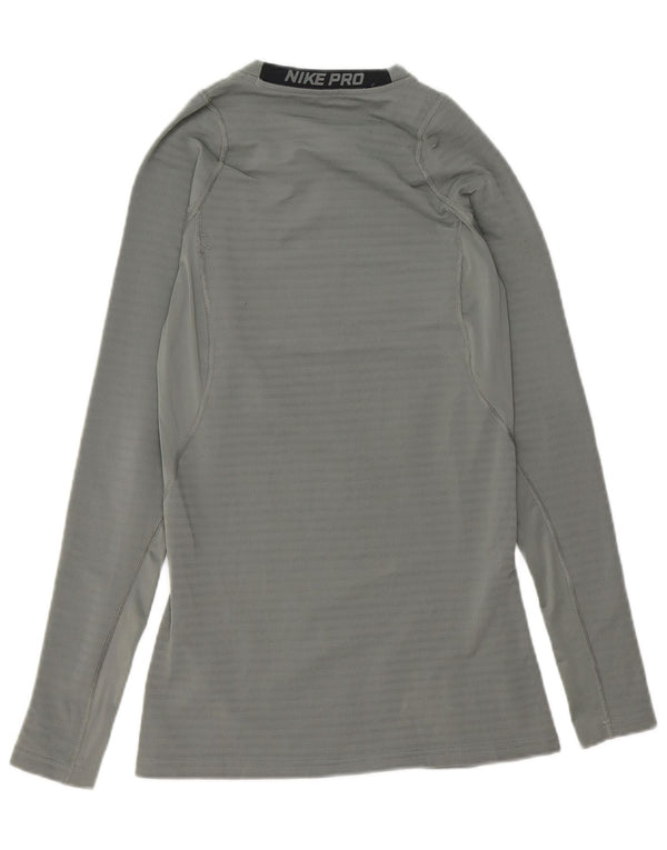 Мужские кроссовки Nike Dri Fit Graphic Top с длинным рукавом UK 14, средний серый полиэстер