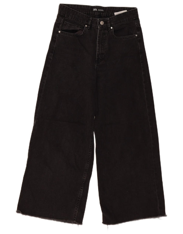 Женские широкие джинсы Zara EU 34 2XS W24 L24, черный хлопок