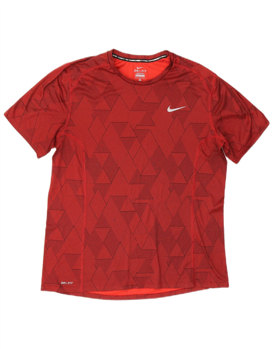 Мужская футболка Nike Dri Fit, большая красная с геометрическим рисунком