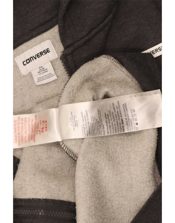 Свитер с капюшоном на молнии для мальчиков Converse 13-14 лет, XL, серый полиэстер
