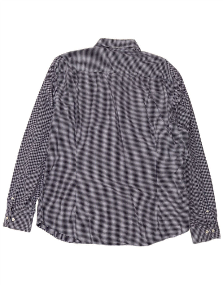 MASSIMO DUTTI Mens Shirt 2XL Navy Blue Check
