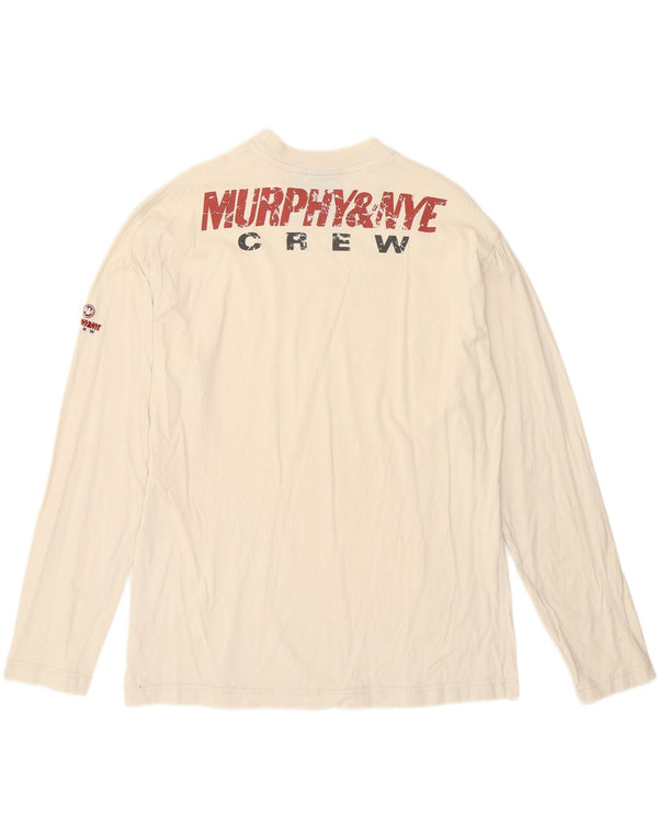 Мужской топ с рисунком Murphy & Nye, маленький белый хлопок с длинными рукавами