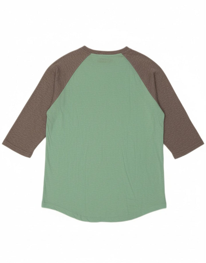 LEVI'S Mens Top 3/4 Sleeve Large Green Colourblock Polyester