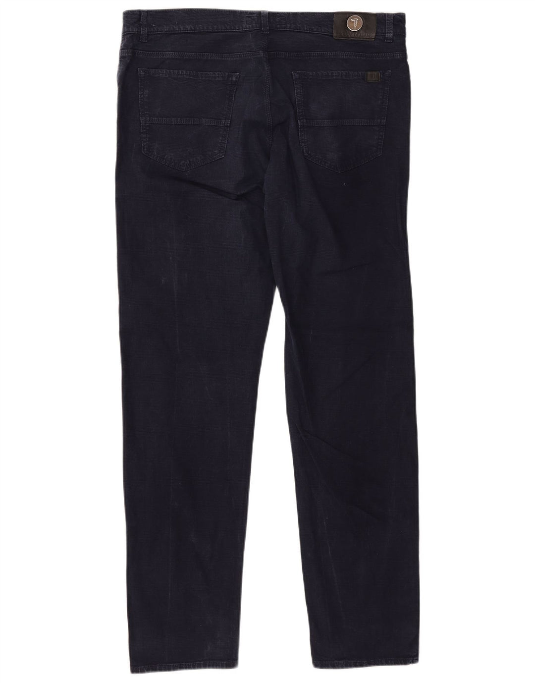 Мужские повседневные зауженные брюки Trussardi W38 L33 темно-синие с узором «гусиные лапки»