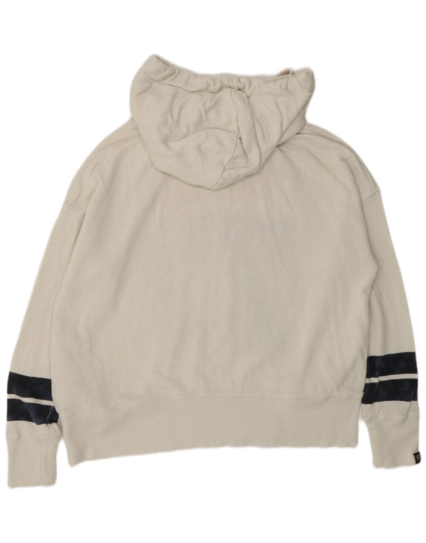Женский джемпер с капюшоном Superdry Oversized с рисунком UK 10, маленький белый хлопок