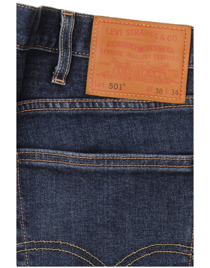 Мужские прямые джинсы LEVI'S 501 W38 L34 Темно-синие, хлопок