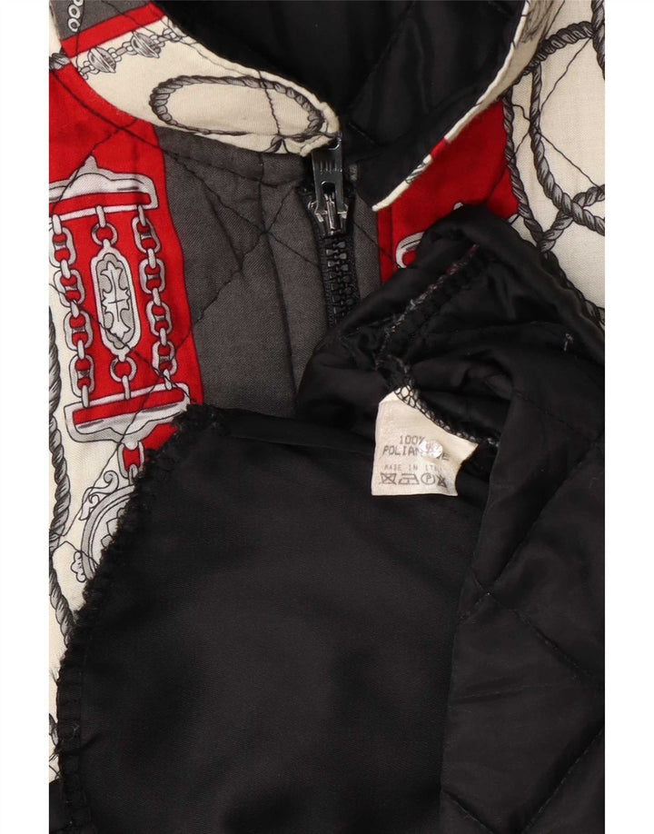 Винтажный женский стеганый жилет с абстрактным узором, Великобритания, 14 больших разноцветных размеров