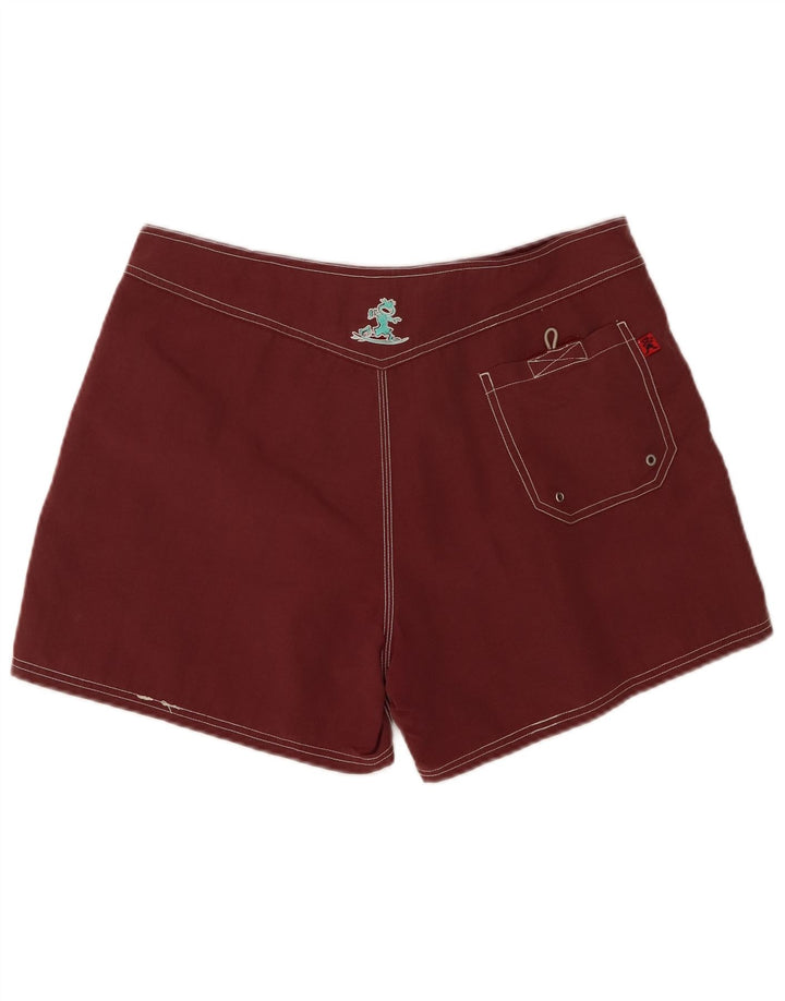 PICKWICK Mens Graphic Swimming Shorts Medium  Burgundy