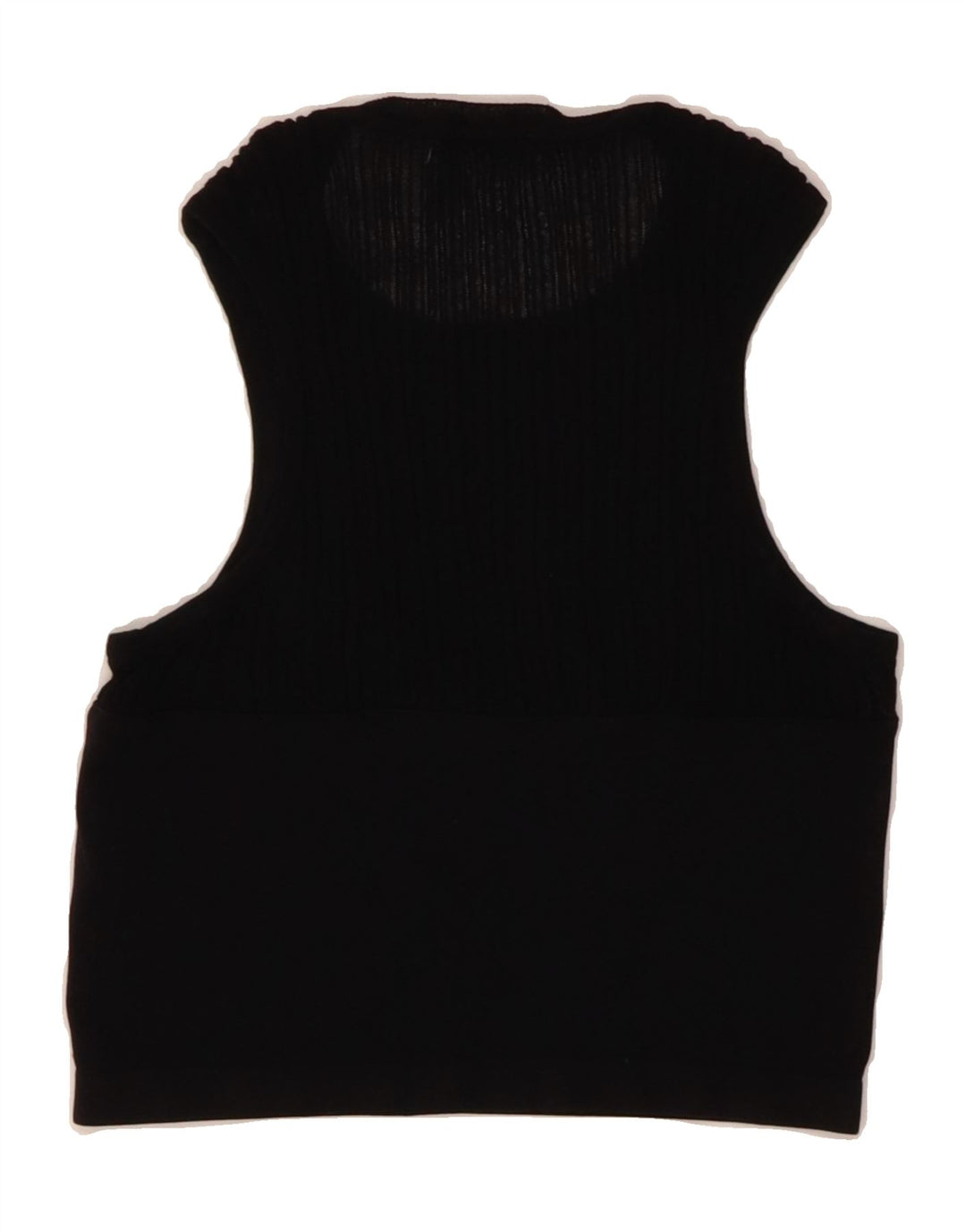 ZARA Womens Knit Crop Top UK 12 Medium Black Vintage Zara and Second-Hand Zara from Messina Hembry 