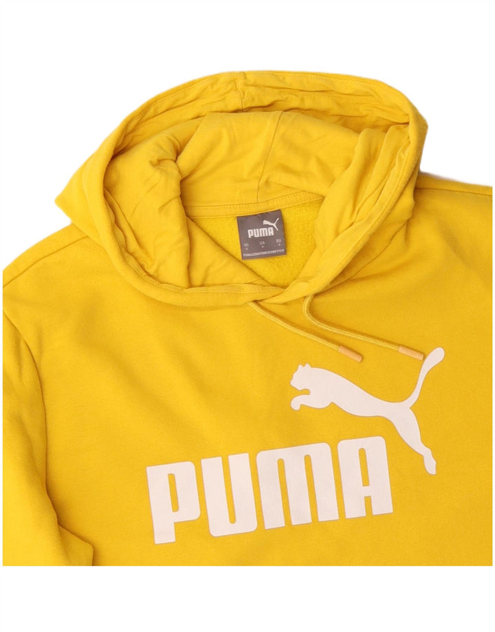 Мужской джемпер с капюшоном PUMA, маленький желтый, хлопок