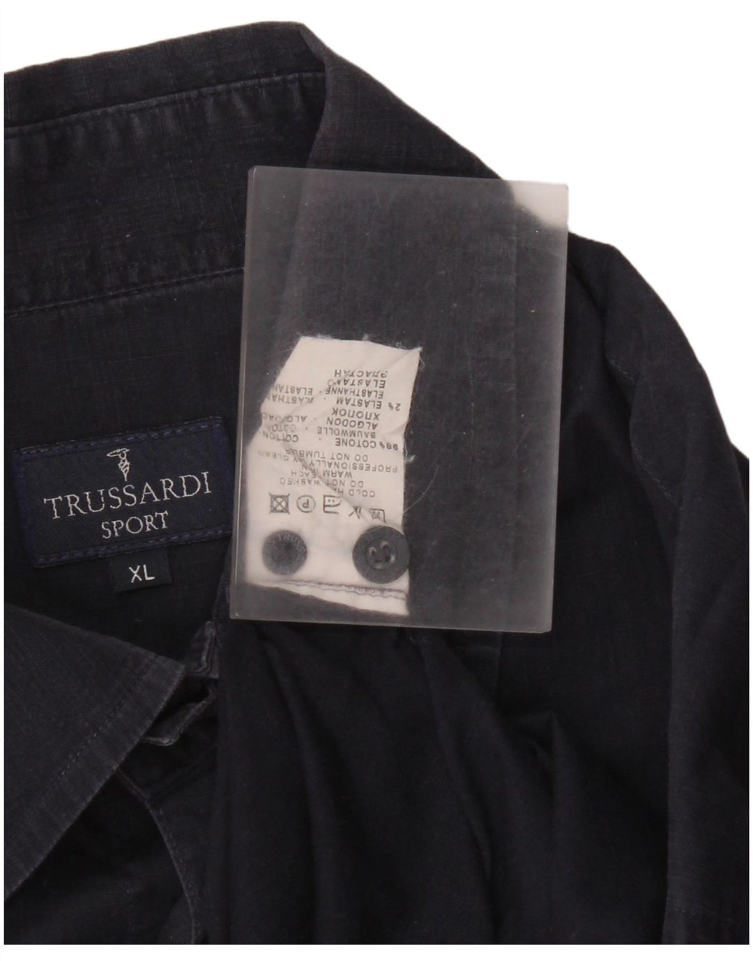 Мужская рубашка Trussardi XL, темно-синяя, хлопок
