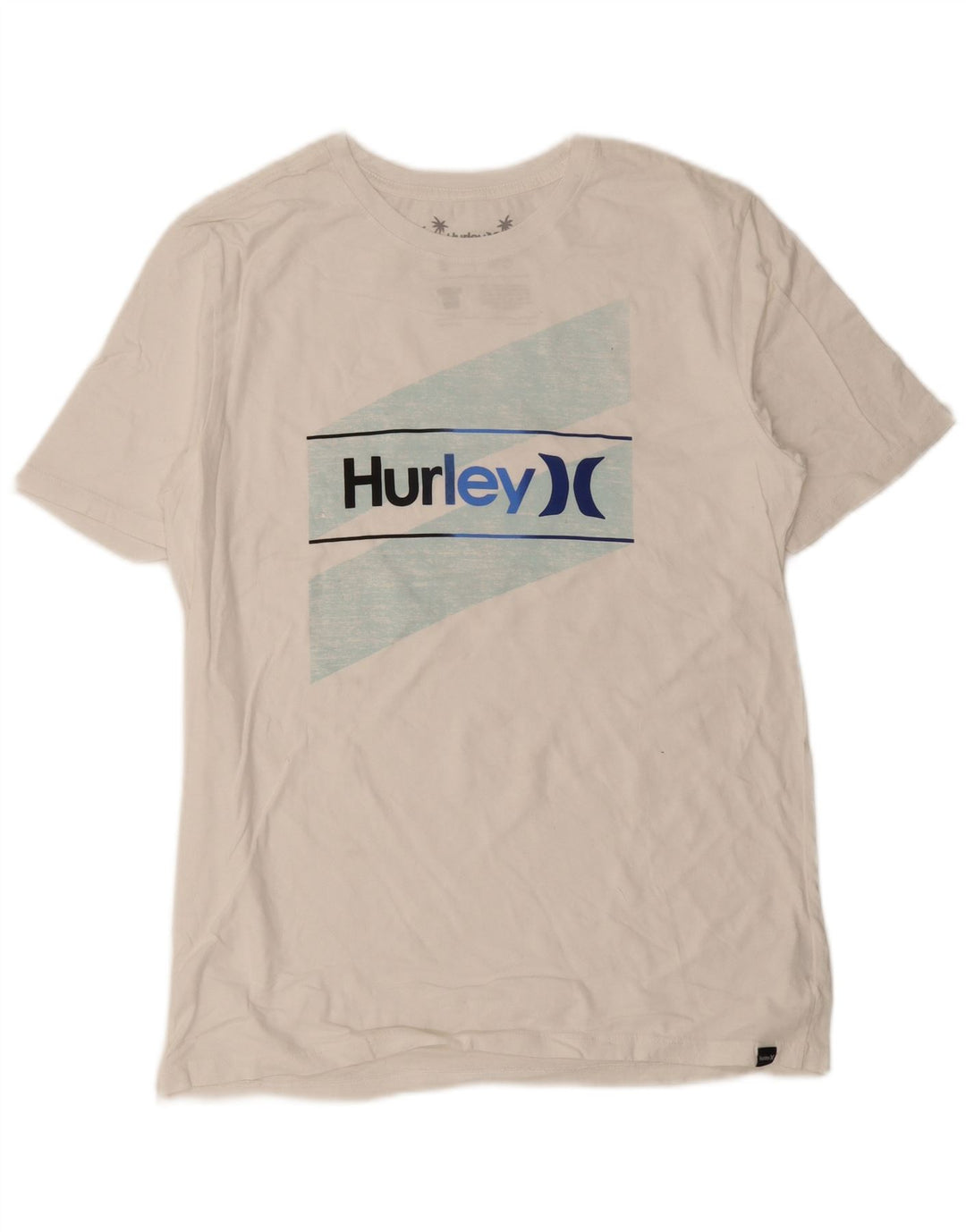 Мужская футболка с рисунком Hurley, маленький белый хлопок