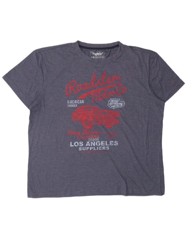 Мужская футболка с рисунком ARIZONA, топ 3XL, темно-синий, хлопок