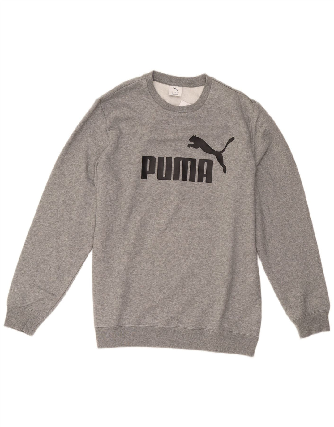 Мужской свитшот с рисунком Puma, большой серый хлопковый джемпер