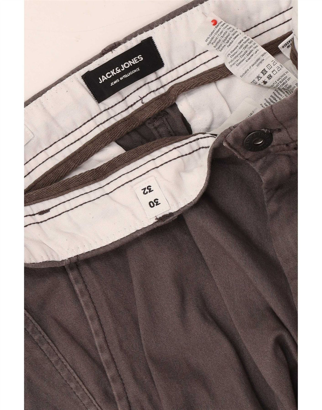 Мужские брюки-карго Jack & Jones W30 L32, серые, хлопковые
