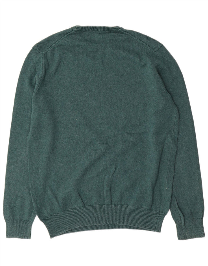 Crew Clothing Мужской джемпер с воротником из хлопка среднего зеленого цвета