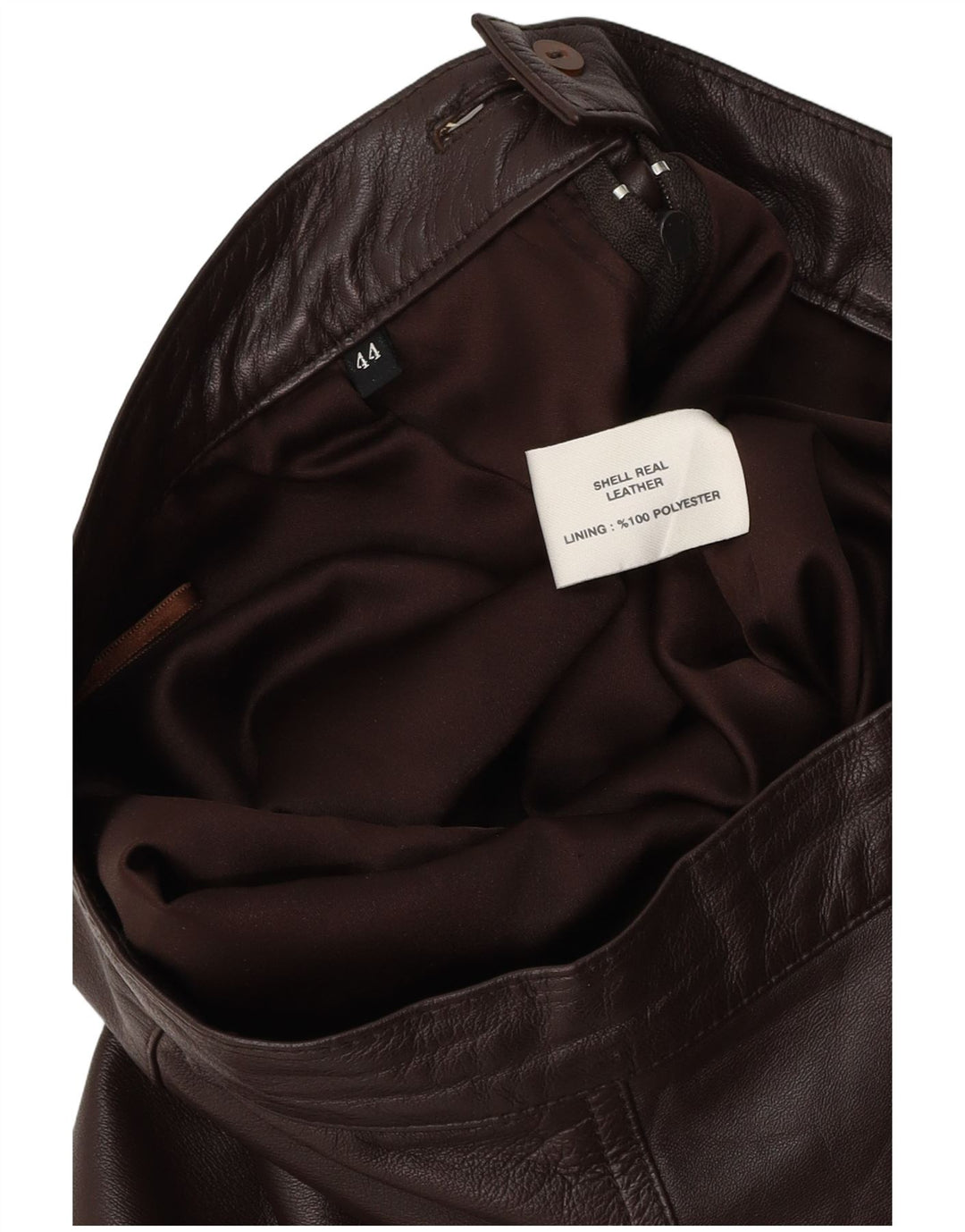 Юбка женская кожаная VINTAGE IT 44 Medium W28 Коричневая кожа