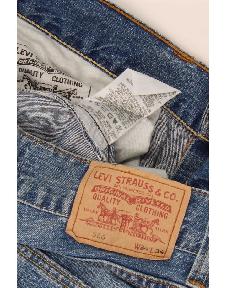 Мужские прямые джинсы Levi's 506 W34 L29 синие, хлопок