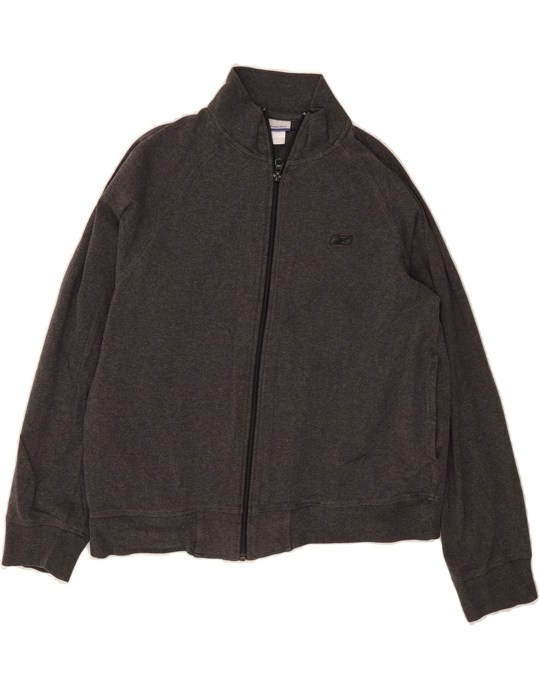 REEBOK Womens Tracksuit Top Jacket UK 16 Large Grey Cotton Vintage Reebok and Second-Hand Reebok from Messina Hembry 